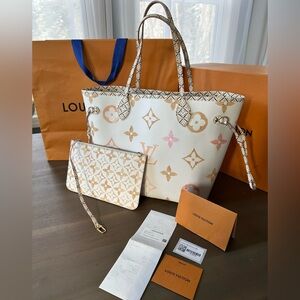Louis Vuitton ✨Limited Edition✨By The Pool Neverfull MM Tote in Watercolor